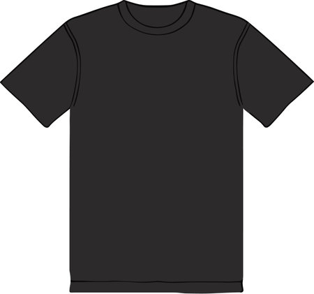 Illustration of black t-shirt on a white background - vectorのイラスト素材
