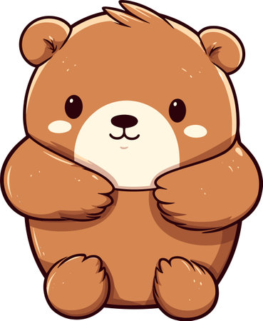 Illustration of a Cute Teddy Bear Posing with Arms Crossedのイラスト素材