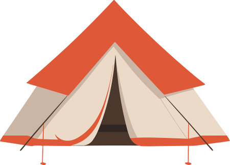 Camping is a great way to spend summer holidays. Get this image for your next design.のイラスト素材