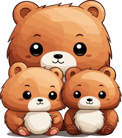 Cute bear family on white background. Vector illustration, eps10のイラスト素材