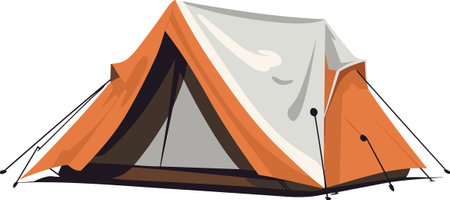 Illustration of a camping tent on a white background, vector illustrationのイラスト素材