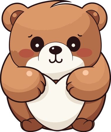 Illustration of a Cute Teddy Bear Wearing a Heart Shapeのイラスト素材