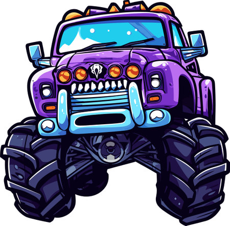 Illustration of a monster truck. Vector clip art ready for vinyl cutting.のイラスト素材