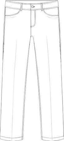 Trousers technical fashion illustration with full length, close-fitting shape.のイラスト素材