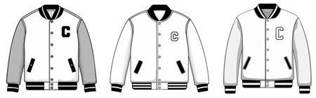 Baseball jacket template on white background illustration, vector, eps