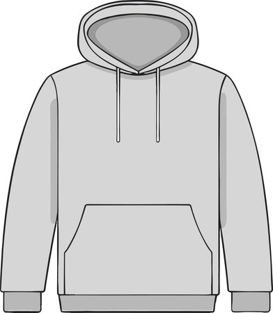 Illustration of a hoodie with a hood on a white backgroundのイラスト素材