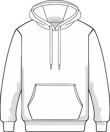 Illustration of a Hoodie with a hood on a white backgroundのイラスト素材