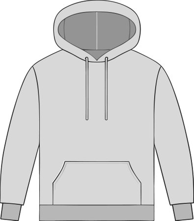 Illustration of a hooded sweatshirt on a white background.のイラスト素材