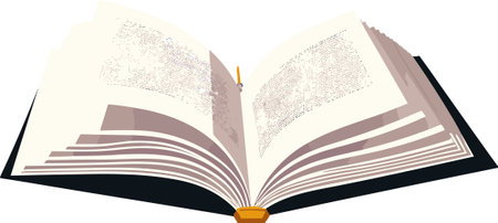 Illustration of an Open Book on a white background, vector illustrationのイラスト素材