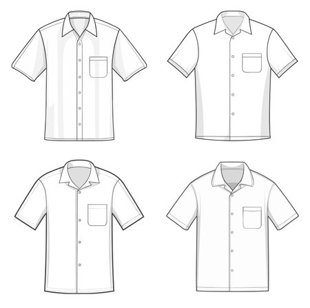 Men's polo shirts on a white background. Vector illustration.のイラスト素材