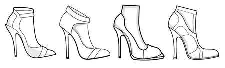 Women's high-heeled shoes. Vector illustration on a white background.のイラスト素材