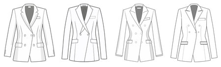 Vector illustration of a white coat on a white background. Women's clothing.のイラスト素材
