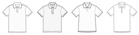 Men polo shirt template front and back view flat sketch design vector illustrationのイラスト素材