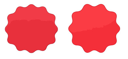 Set of red watercolor stains isolated on white background. Vector illustration.のイラスト素材