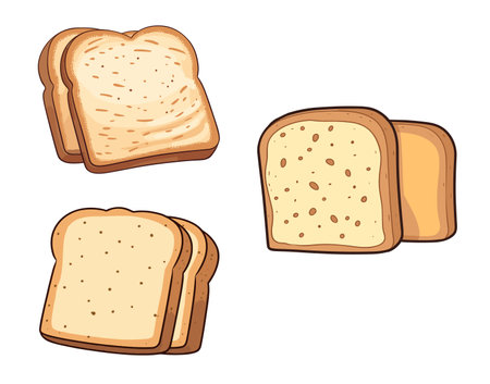 Sliced bread. Vector illustration isolated on a white background.のイラスト素材