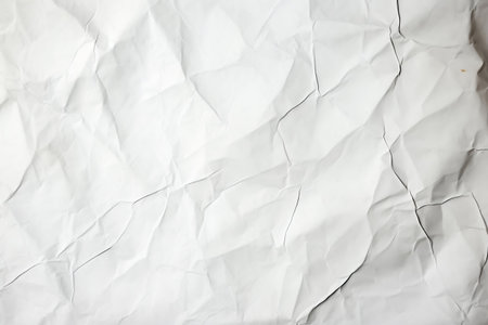 White crumpled paper as background, space for text or imageの素材