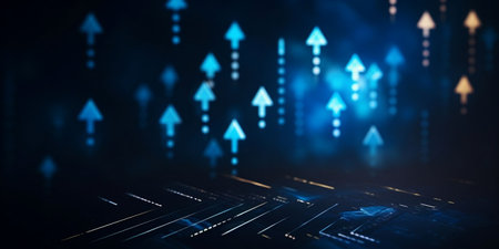 Abstract arrows background. Futuristic technology style. Motion. 3d renderingの素材