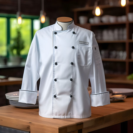 Unidentified male chef in a restaurant.の素材