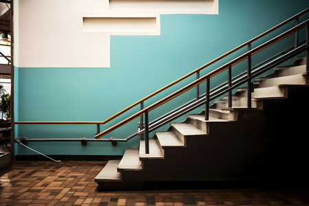 modern staircase in the office, close-up, toned imageの素材