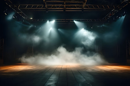 Stage Spotlight with smoke and spotlights, Stage Spotlight with Spotlights, Stage Backgroundの素材