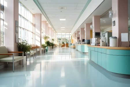 interior of modern office building, shallow depth of field, perspectiveの素材