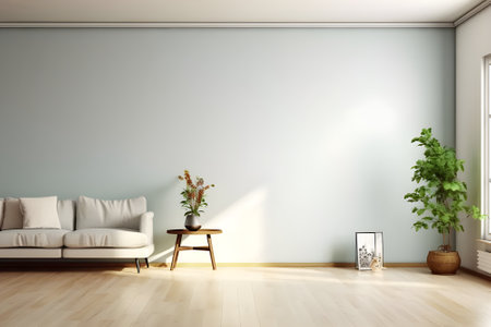 modern bright interiors apartment Living room 3D rendering illustration computer generated imageの素材