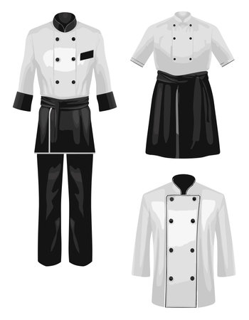Black and white uniform set. Isolated on white background. Vector illustrationのイラスト素材