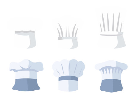 Chef hat icon set. Cartoon illustration of chef hat vector icons for web designのイラスト素材