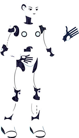 Illustration of a man with a gun in his hand and a gun in his handのイラスト素材