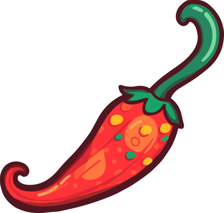 Illustration of a hot chili pepper on a white background, isolatedのイラスト素材