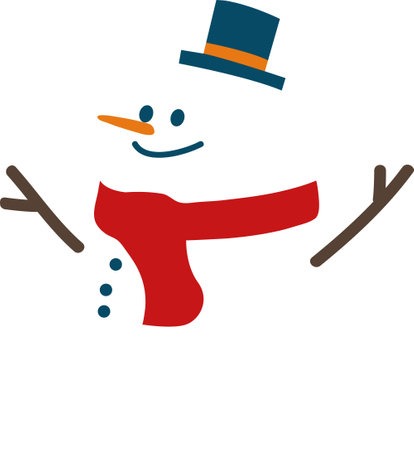 snowman wearing a top hat.のイラスト素材