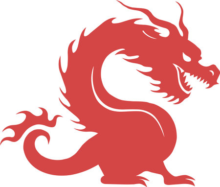 Dragon.Vector illustration isolated on white background.のイラスト素材