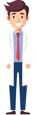Businessman standing with hands in pockets vector illustration isolated on white backgroundのイラスト素材