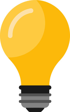 Illustration of a yellow light bulb isolated on a white background.のイラスト素材