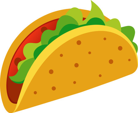 illustration of a mexican taco on a white background.のイラスト素材