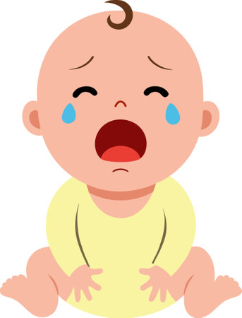 This is an illustration of Crying baby boy.のイラスト素材