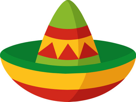 Illustration of a mexican sombrero hat on white backgroundのイラスト素材