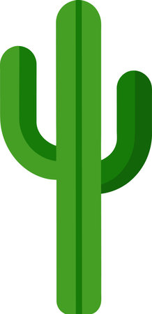 This is an illustration icon of a Cactus with green leaves.のイラスト素材