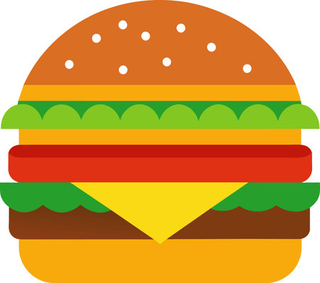 Illustration of a hamburger isolated on a white background - vectorのイラスト素材