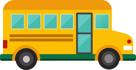 Use this image of a school bus for a back to school design.のイラスト素材