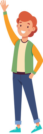 happy young man celebrating character vector illustration design vector illustration eps 10のイラスト素材