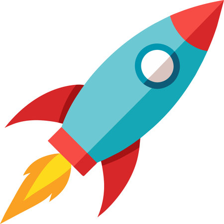 Rocket icon isolated on white background. Flat design. Vector illustration.のイラスト素材
