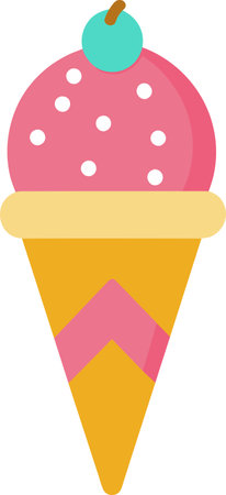 This is an illustration of ice cream in a waffle cone.のイラスト素材