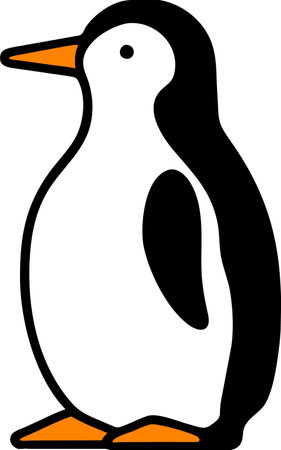 Cute penguin. Vector illustration isolated on a white background.のイラスト素材