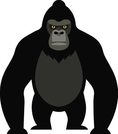 Gorilla in cartoon style isolated on white background. Vector illustration.のイラスト素材