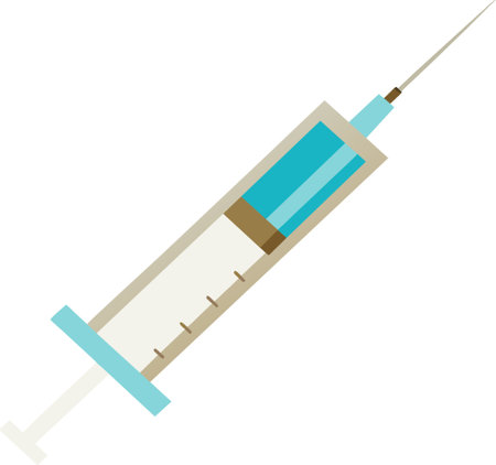 Medical Syringe Flat Style Vector illustrationのイラスト素材