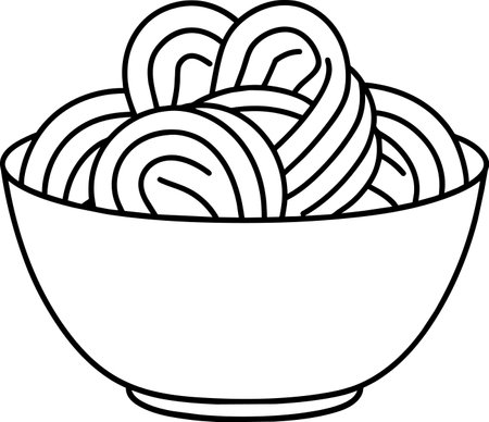 Illustration of a bowl of noodle, isolated on a white backgroundのイラスト素材