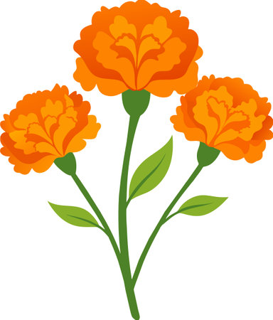 Illustration of an orange carnation celebrate mother's dayのイラスト素材