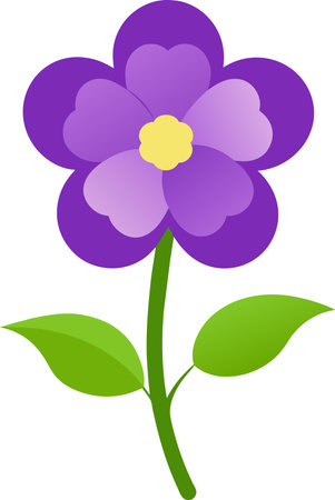 Illustration Plant Purple Violet Flat Art Vector Designのイラスト素材