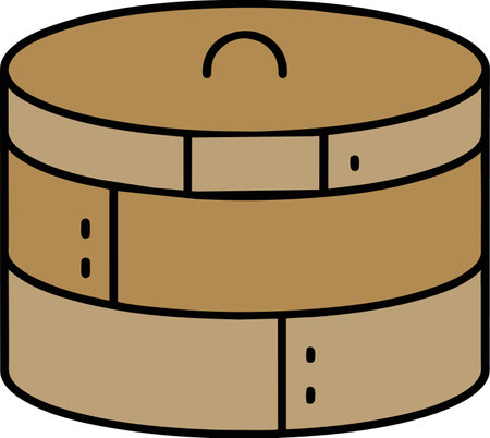 Chinese bamboo steamer isolated vector illustrationのイラスト素材